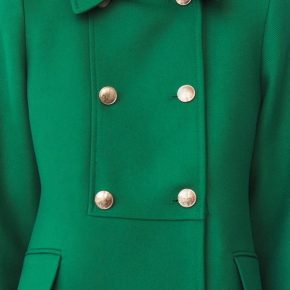 ZARA TAILORED BUTTONED COAT SIZE Small Apple green 0/5247/243 gold buttons NWT - Picture 9 of 11